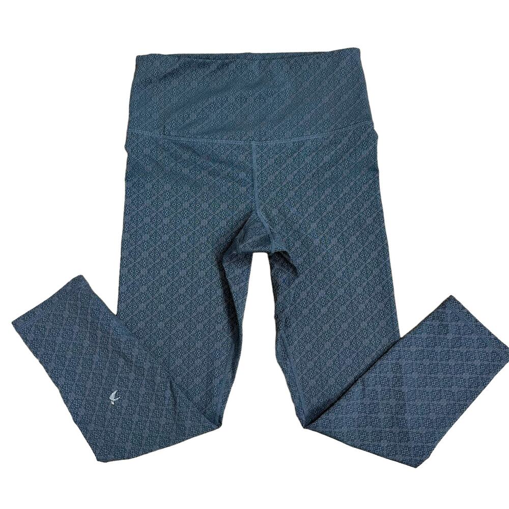 Glyder Gray Printed Spanish Tile Leggings Cropped Capri High Waisted S Small